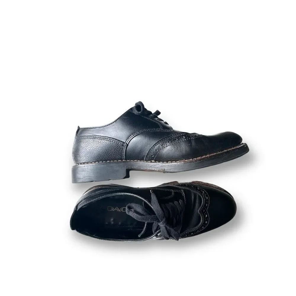 Coach Bleecker Wing Derby Dress Shoes Black Leather Wingtip Size 10D